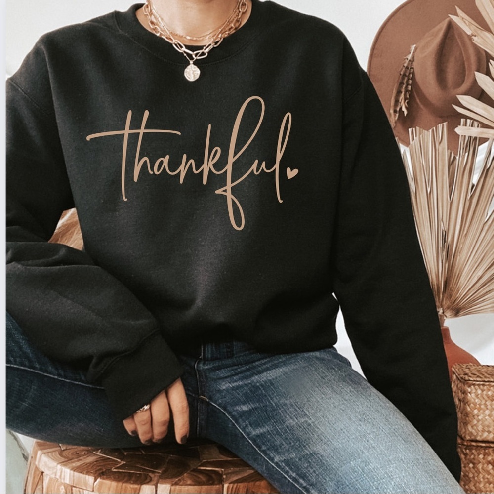NEW Thankful Thanksgiving graphic Sweatshirt S-5X